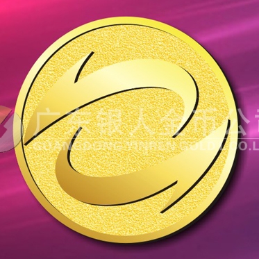 2015年3月定制　中經(jīng)萬達(dá)千足金徽章制作、黃金徽章制作