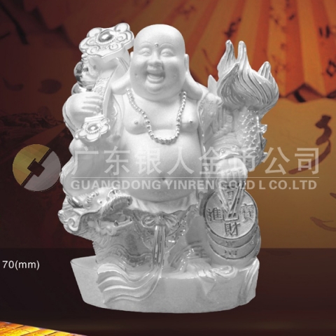 盤龍佛純銀擺件、純銀佛像、純銀佛教用品佛教禮品