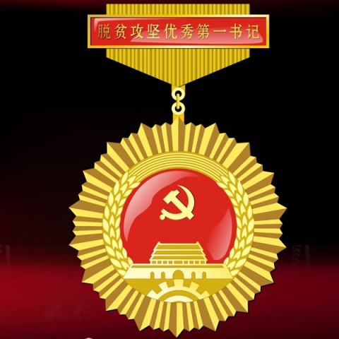 陜西定制　脫貧攻堅(jiān)優(yōu)秀第一書記獎牌獎?wù)轮谱? title=