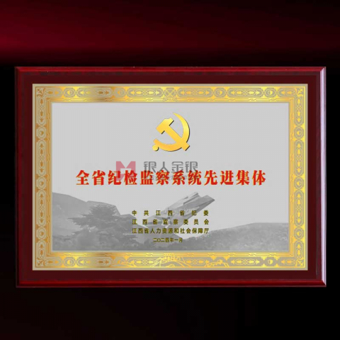 中共X省紀(jì)委監(jiān)委先進(jìn)集體獎(jiǎng)牌定制