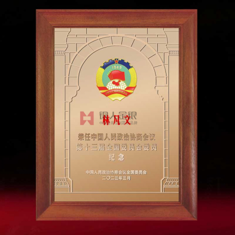 全國(guó)政協(xié)委員紀(jì)念牌設(shè)計(jì)定制