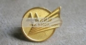 廣東省對(duì)外友好協(xié)會(huì)會(huì)徽,鍍金金屬胸針
