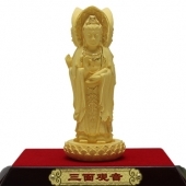 純金觀音、千足鑄金觀音擺件、絨沙金觀音佛像