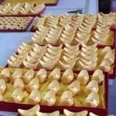 黃金元寶定制，純金元寶定做，制作千足金金元寶
