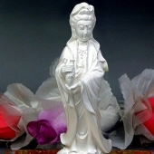 電鑄純銀工藝擺件，絨沙銀觀音菩薩佛像擺件禮品