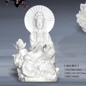 放生觀音純銀擺件、純銀戲魚(yú)放生觀音菩薩工藝擺件