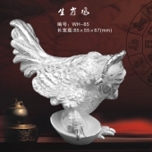 十二生肖雞純銀擺件、純銀制品加工生產廠家