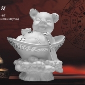 純銀生肖豬擺件、設計定做純銀工藝品擺件、純銀禮品定制