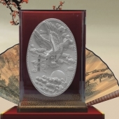 大展鴻圖銀質(zhì)紀(jì)念盤定制、定做銀質(zhì)純銀盤訂做