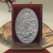 南海觀音純銀紀(jì)念銀盤定制、制作紀(jì)念銀盤
