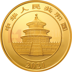 2021版熊貓金銀紀(jì)念幣150克圓形金質(zhì)紀(jì)念幣